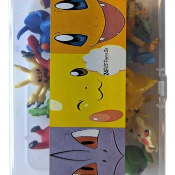 24 pc Pokémon set with organizer box , great for play or cake decorating - Picture 2 of 2